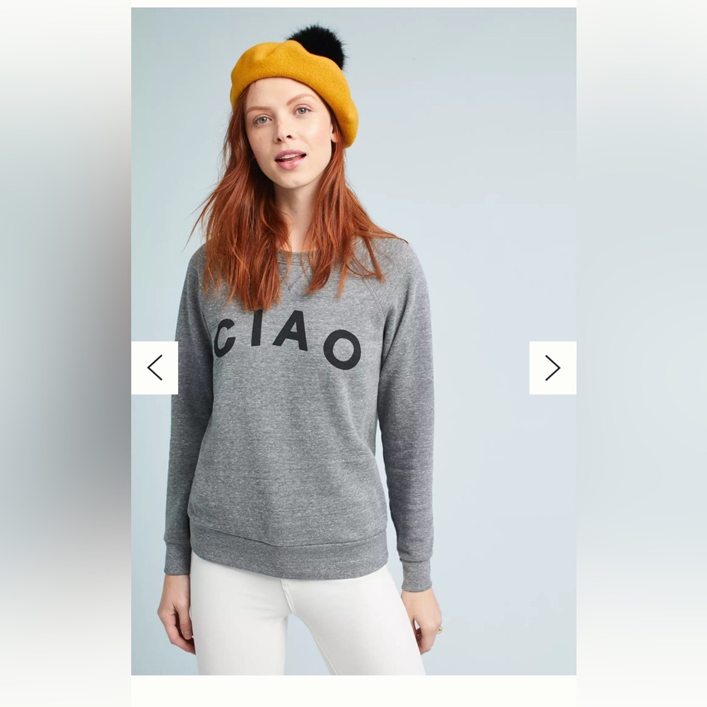 Anthropologie Sol Angeles CIAO Grey Sweatshirt